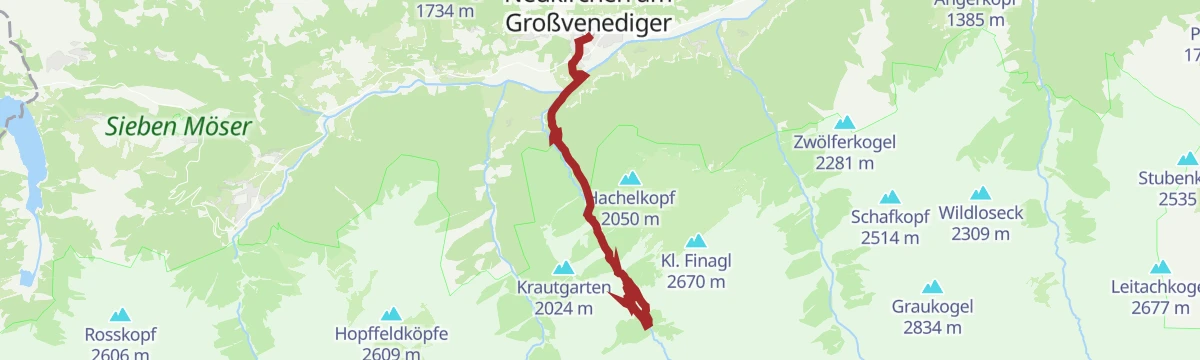 Route map: Neukirchen: 3B Untersulzbachtal
